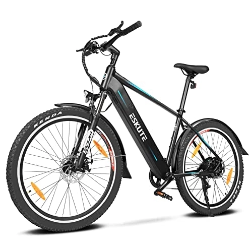 Bici elettriches : ESKUTE Bici Elettrica Sportiva Netuno 27, 5” eBike con Batteria SAMSUNG Cell 36V 14, 5Ah, Motore 250W, Shimano Cambio da 7 Velocità, Parafanghi Incluso