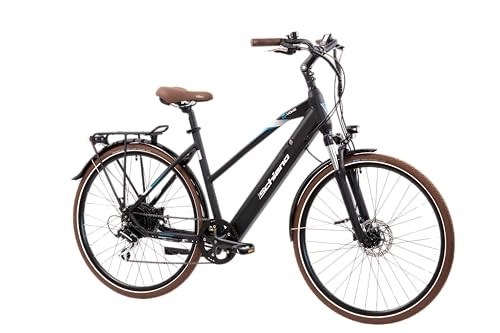 Bici elettriches : F.lli Schiano E-Voke 28" E-Bike, Bicicletta Elettrica da Trekking con Motore 250W e Batteria al Litio 36V 11, 6Ah rimovibile, Shimano 8 Velocità, Colore Nero, Display LCD