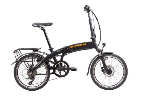 Bici elettriches : F.lli Schiano Galaxy 20", Bicicletta elettrica Pieghevole Unisex Adulto, 250 W, Nero-arancione