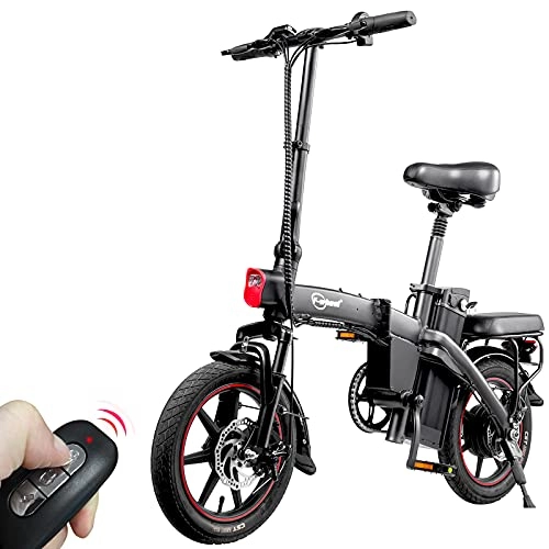 Bici elettriches : F-wheel A5 Folding Electric Bike - 14" City Commuting Ebike, 350W Brushless Motor 48V 7.5Ah Removable Lithium Battery Hybrid Bicycle with LCD Display, Portable Comfort Power Bike for Adult