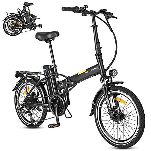 Bici elettriches : F-wheel Bici Elettrica Pieghevole - 20 Pollici Portatile Bicicletta Elettrica 250W Motor 36V / 10Ah Batteria Rimovibile, Shimano 7 velocità Bicicletta elettrica a pedalata assistita Unisex Adulto