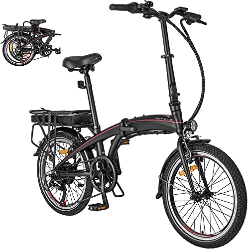 Bici elettriches : F-wheel F39 Bici Elettrica Pieghevole - 20" Bicicletta Elettrica per Adulti, 25KM / H 250W Motor, 10Ah Batteria Shimano 7 Velocità, fino a 50KM con LCD Schermo, Ideale Urbano E-Bike