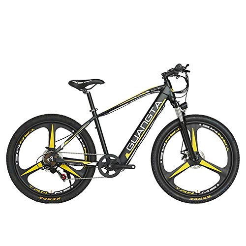 Bici elettriches : F1 26 pollici 500W Potente Bicyle elettrico 48V 15 Ah Batteria al litio nascosta Forcella ammortizzata bloccabile 5 PAS Mountain Bike (Black Yellow)