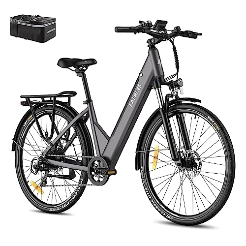 Bici elettriches : Fafrees Bicicletta elettrica F28 PRO, bici elettrica urbana da 27, 5", motore da 250 W, batteria rimovibile da 14, 5 Ah / 522 Wh, Pedelec Shimano 7 Velo Pedelec, ebike da donna e uomo (Grigio)