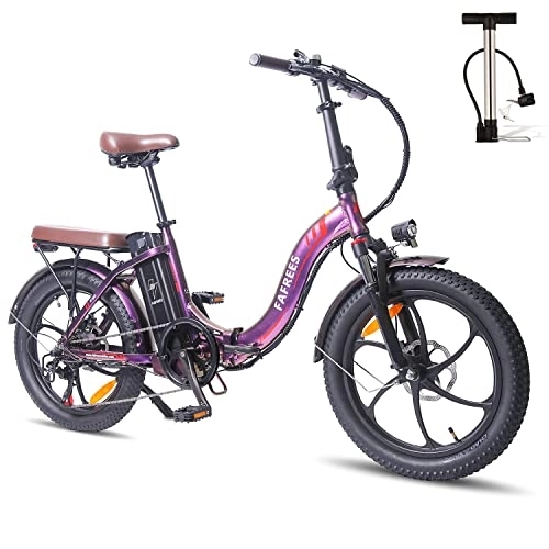 Bici elettriches : Fafrees Bicicletta elettrica pieghevole F20 Pro, 20 pollici, batteria da 250 W, 36 V, 18 Ah, con super capacità, con fanali posteriori secondo la norma StVZO, Shimano 7S, 20" x 3, 0 Fat Tire