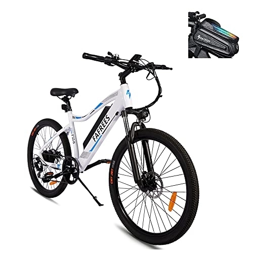 Bici elettriches : Fafrees F100 E-Bike Electric Mountain Bike 26", bicicletta elettrica con batteria 48 V / 11, 6 AH Shimano 7S, per uomo e donna, colore bianco