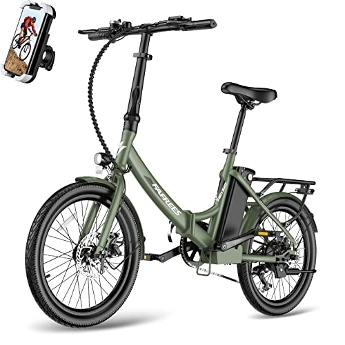 Bici elettriches : Fafrees F20 Light Bicicletta elettrica pieghevole da 20 pollici, 36 V, 14, 5 Ah, batteria elettrica da donna, 120 kg, 250 W, bicicletta elettrica pieghevole, 25 km / h, mountain bike Shimano 7S (verde)