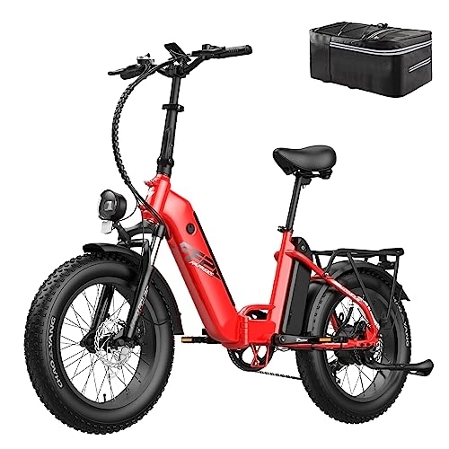 Bici elettriches : Fafrees FF20 Polar E Fatbike da 20 pollici con 10, 4 Ah x 2, bicicletta elettrica pieghevole 6 km / h, pedana da uomo e mountain bike, coppia massima 65 N.m, bicicletta Shimano 7S Ebike