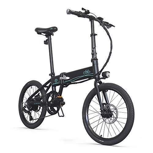 Bici elettriches : FIIDO Bici elettrica pieghevole D4S 20" 250W motore bici elettrica, 36V / 10, 4Ah City Mountain Bike E-Bike Brushless per Aldult Mens Donne, E-MTB Shimano 6 - nero