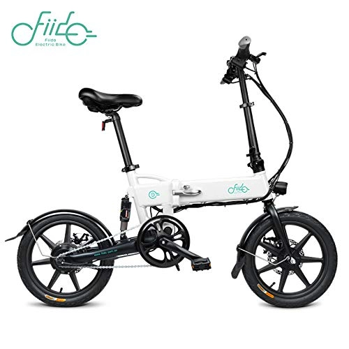 Bici elettriches : FIIDO D2 Ebike, Bicicletta elettrica Pieghevole con Luce Anteriore a LED per Adulti, Bicicletta elettrica Pieghevole con Ruote da Bici da 250 W 7.8Ah (Bianco, 7.8Ah)