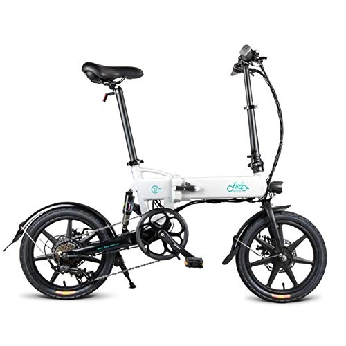 Bici elettriches : FIIDO D2S Bicicletta elettrica pieghevole da 16", ricaricabile e pieghevole, velocità massima di 25 km / h, unisex, disponibile entro 3-7 giorni (bianco)