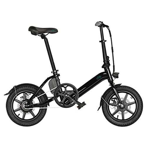 Bici elettriches : FIIDO D3 Pro, bicicletta elettrica pieghevole in lega di alluminio, portatile, alla moda, per uomo e donna, 14", 36 V, 7, 5 Ah, 25 km / h, 60 km / h, 18 kg, 250 W, motore senza spazzole (nero)