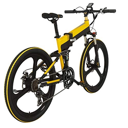 Bici elettriches : FinWell 400w Folding Electric Bicycle with 5inch LCD Meter And 26inch Wheel Aluminum Alloy 7 Speed Foldable Bike for Adult And Teenagers Electric Mountain Bike