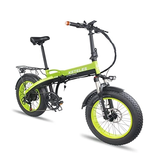 Bici elettriches : FLAGCO Bicicletta elettrica Pieghevole 20IN 250W + 48V 15AH, Bicicletta elettrica per Adulti Bicicletta elettrica da Montagna con Shimano 7 velocità e Display LCD 25 km / h (Color : Green)
