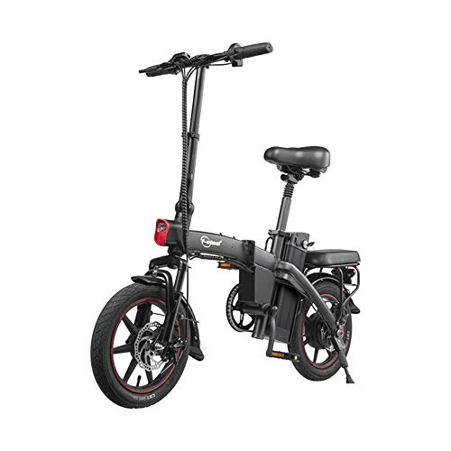 Bici elettriches : FNCUR Pieghevole Bicicletta Elettrica Batteria al Litio for Adulti Uomini E Donne Ultra Light Mini Piccolo Potere for Aiutare Viaggi Batteria Auto 48V / 180KM Regalo for La Famiglia (Color : Black)