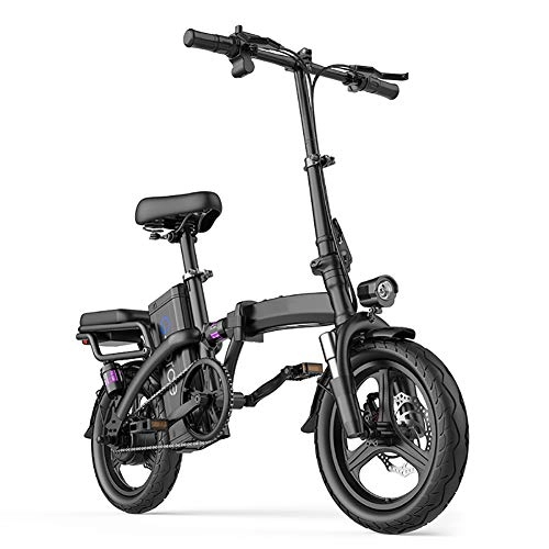 Bici elettriches : Folding Bike Elettrico, Display LCD 400W Del Motore Velocit Massima 25 Km / H, Sedile Regolabile, Portable Bicicletta Pieghevole Sport All'aria Aperta Ciclismo Work Out E Il Pendolarismo, Black 60km