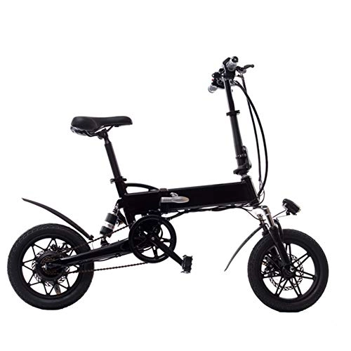 Bici elettriches : Folding E Biciclette Bicicletta elettrica 250W 36V 14Inch per Adulti 7.8AH agli ioni di Litio per Outdoor Ciclismo Viaggi Lavorare Fuori e Pendolarismo, Nero