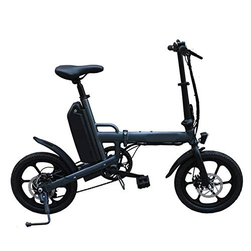 Bici elettriches : Folding Electric Bike 16", 36V13ah Batteria al Litio con Schermo LCD per Strumenti Anteriore e Posteriore Freni a Disco Luce LED Highlight, Grigio