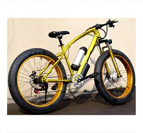 Bici elettriches : FREIHE Bicicletta Comfort Bicicletta elettrica assistita da Mountain Bike da 26 Pollici Bicicletta elettrica assistita da Batteria al Litio a 21 velocità con Pneumatici Dorati Spessi