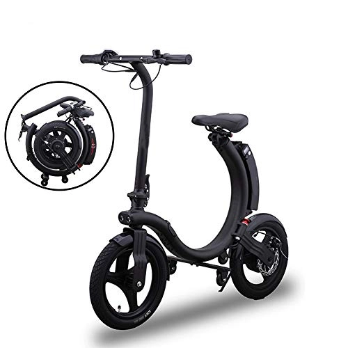 Bici elettriches : Fxwj Bicicletta Elettrica City Bike Pieghevole A Pedalata Assistita per Unisex Adulto Ruote 14'' velocità 25Km / H Mileage 35-70Km Nero
