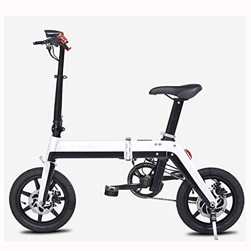 Bici elettriches : FYJK Ebike Pieghevole Bici elettrica con 350W Motore, Gonfiabile Rubber Tire, 120Kg Payload per Adulti, Bianca