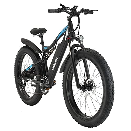 Bici elettriches : GAVARINE Mountain Bike per Adulti con Pneumatici Grassi per Bici Elettrica, Mountain Bike da 26 Pollici con Motore Brushless con Batteria agli Ioni di Litio 48V 17AH Rimovibile