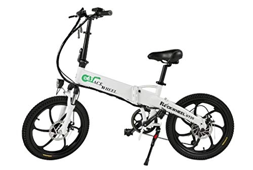 Bici elettriches : Generic, bicicletta elettrica da 20 pollici, mountain bike, 30 km / h, 350 W, 48 V, 7, 8 Ah, batteria rimovibile, 70 km di miglia, colore: bianco