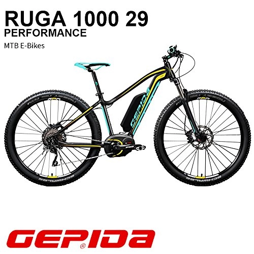 Bici elettriches : GEPIDA Mountain Bike Elettrica 29 Ruga 1000 Active 19" Antracite / Giallo