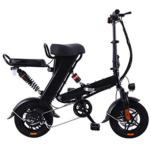 Bici elettriches : GEXING Auto Elettrica Pieghevole 3 modalità di velocità Fino a 28Km, Motore 48V / 250W, Bicicletta elettrica for Adulti con Telaio in Alluminio (Color : Black, Size : C-(Power Lasting 160km))