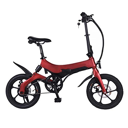 Bici elettriches : GEXING Auto Elettrica Pieghevole Carico 150 kg, Tempo di Ricarica 6-8 / Ora, Bicicletta elettrica for Adulti (Color : Red)