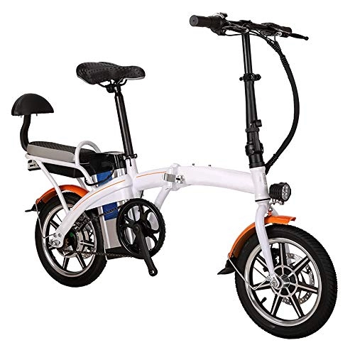 Bici elettriches : GEXING Auto Elettrica Pieghevole Motore 48V250W, Batteria al Litio 8AH / 10AH / 12AH / 15AH, Sospensione Completa del Pedale della Bicicletta e Freno a Disco (Color : White, Size : B-(10AH))