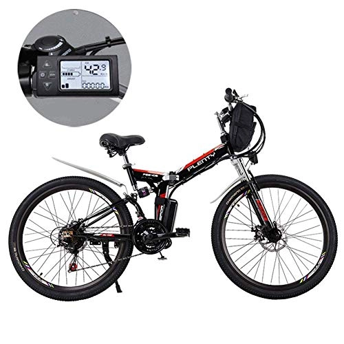 Bici elettriches : GFF Mountain Bike elettriche Batteria al Litio da 24 Pollici Mountain Bicicletta elettrica Pieghevole con Borsa appesa Tre modalit di Guida Adatto a Uomini e Donne