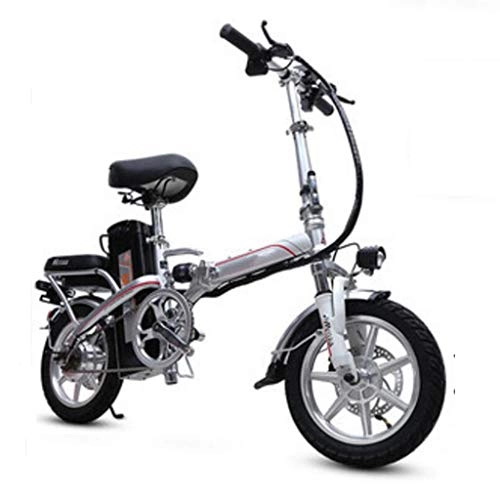 Bici elettriches : GHGJU Bicicletta elettrica da 14 Pollici Pieghevole per Bicicletta per Adulti Mini Auto elettrica Leggera UL tra Leggera Adatta per Gli Sport di Tutti i Giorni e in Bicicletta (Color : Silver)