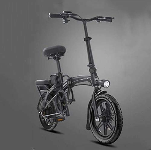 Bici elettriches : GHGJU Bicicletta Pieghevole Bicicletta elettrica per Adulti Piccola Bicicletta ciclomotore elettrica da 14 Pollici Adatto per Tutti Gli Sport e Il Ciclismo di Tutti i Giorni (Color : Black)