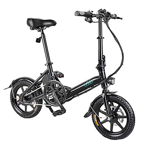 Bici elettriches : Gimify Bicicletta Elettrica Pieghevole Ciclomotore Bicicletta Elettrica in Lega di Alluminio con Supporto per Telefono Cellulare USB