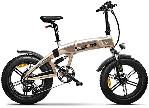 Bici elettriches : giordanoshop Fat-Bike Bicicletta Elettrica Pieghevole a Pedalata Assistita 20" 250W Icon.E iCross X7 Titanium