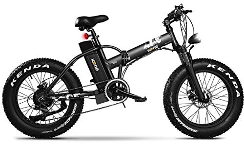 Bici elettriches : giordanoshop Fat-Bike Bicicletta Elettrica Pieghevole a Pedalata Assistita 20" 250W Icon.E iMonster Black Nera