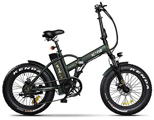 Bici elettriches : giordanoshop Fat-Bike Bicicletta Elettrica Pieghevole a Pedalata Assistita 20" 250W Icon.E Marines Green S Verde