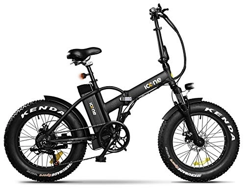 Bici elettriches : giordanoshop Fat-Bike Bicicletta Elettrica Pieghevole a Pedalata Assistita 20" 250W Icon.E Pure S Black Nera