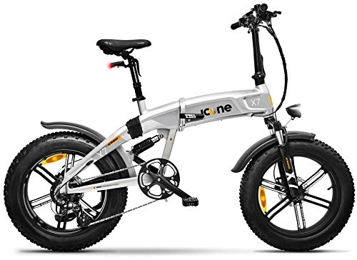 Bici elettriches : giordanoshop Icon.e Bici Elettrica Pieghevole iCross-X7 250W Stardust Silver