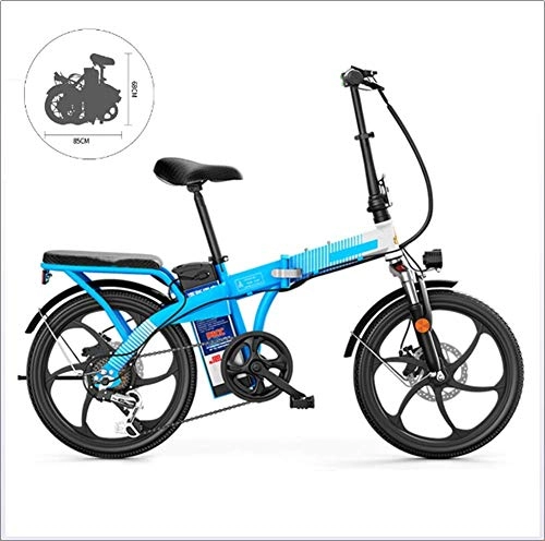 Bici elettriches : GJJSZ Bicicletta Pieghevole 48V 10AH Bicicletta elettrica e 7 velocit / Una Ruota Forcella Anteriore Doppio Assorbimento degli Urti (Telaio in Acciaio al Carbonio, 250W)