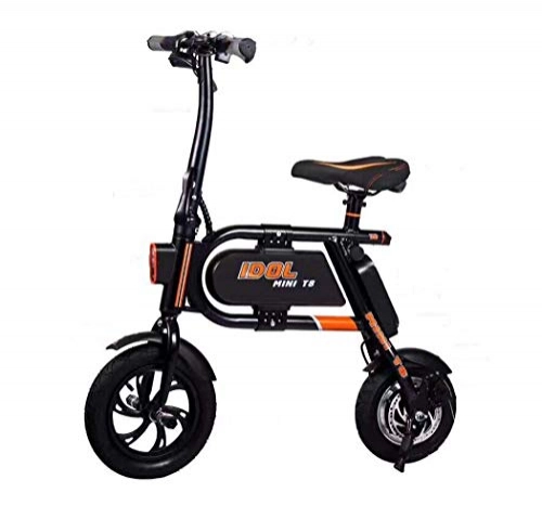Bici elettriches : GJX Automobile elettrica piegante adulta, singolo motorino della citt della lega di alluminio, batteria al litio della nuova bicicletta elettrica piegante (Colore : Nero, Dimensione : A:High match)