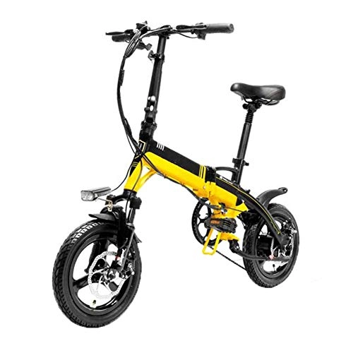 Bici elettriches : Gmadostoe Bici elettrica Pieghevole, Batteria per Bici da Citt 3 modalit velocit Fino a 25 km / h, Bicicletta per Adulti con Telaio in Lega di Alluminio, Batteria da 8, 7 Ah, Yellow