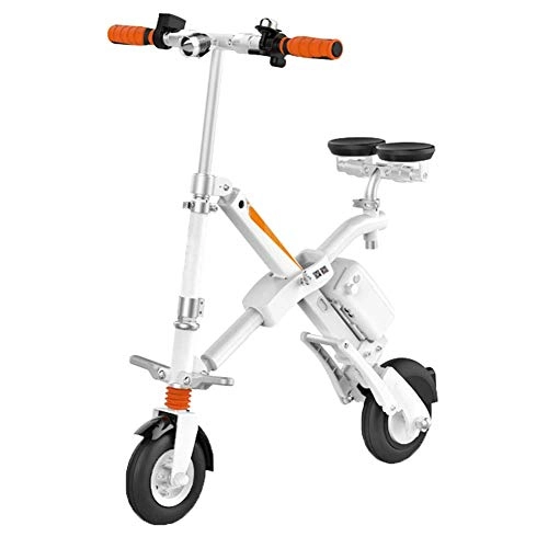 Bici elettriches : Gmadostoe Bici elettrica Portatile, velocit di Bicicletta Pieghevole da Citt Fino a 20 km / h, Mini Batteria Pieghevole per Auto Smart EBS Brake (Bianca)