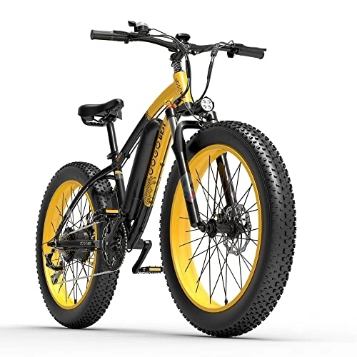 Bici elettriches : GOGOBEST Bicicletta Elettrica GF600 Mountain Bike Bici Elettrica per Adulti, 26" Fat Bike Elettrica (Giallo)