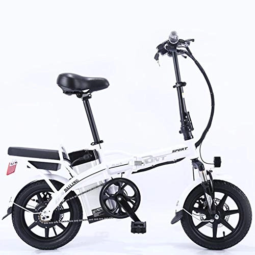 Bici elettriches : Gowell Bicicletta Elettrica Pieghevole 350W 48V 22A Bici Elettriche al Lavoro Batteria Cambio Shimano 25 velocità E-Bike para Adultos, Bianca