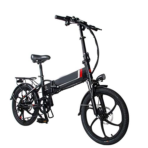 Bici elettriches : Gpzj Bicicletta elettrica Potenziata, Bicicletta elettrica da 20 '' da 250 W con Batteria agli ioni di Litio Rimovibile da 48 v 10, 4 AH per Adulti, Cambio a 7 velocità