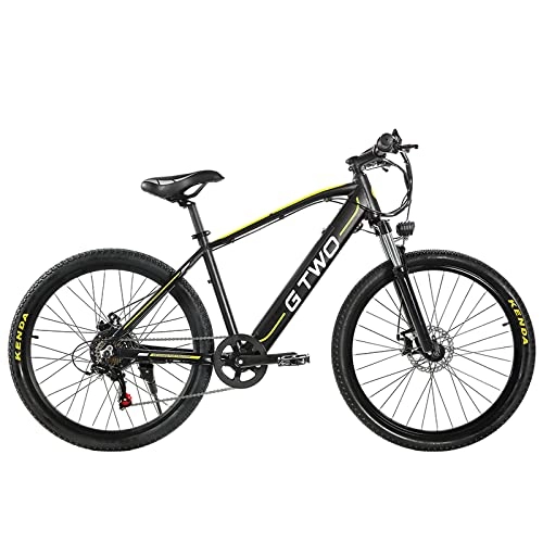 Bici elettriches : GTWO Magazzino europeo 26 pollice elettrico mountain bike 500W freno a olio doppia batteria Shimano 21 velocità LCD display multi-funzionale