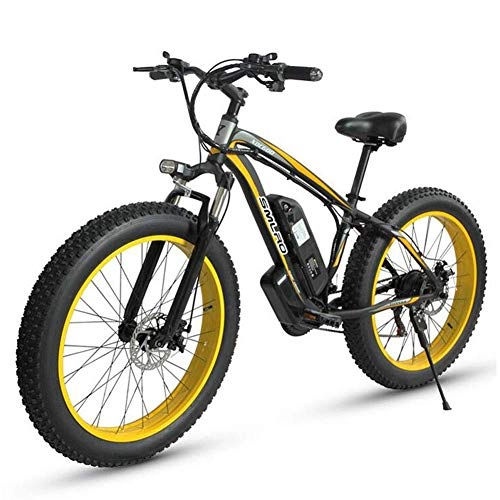 Bici elettriches : GYL E-Bike Mountain Bike Scooter Batteria Bici per Adulti 500 W 26 Pollici Bicicletta Mobile 48 V 15 Ah Batteria Agli Ioni Di Litio 27 Velocità Adatta a Tutti i Terreni, Giallo