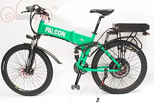 Bici elettriches : HalloMotor 48V 750W Folding Electric Bicycle Foldable + Ebike 48V 13.2Ah Li-Ion Battery with 2A Charger